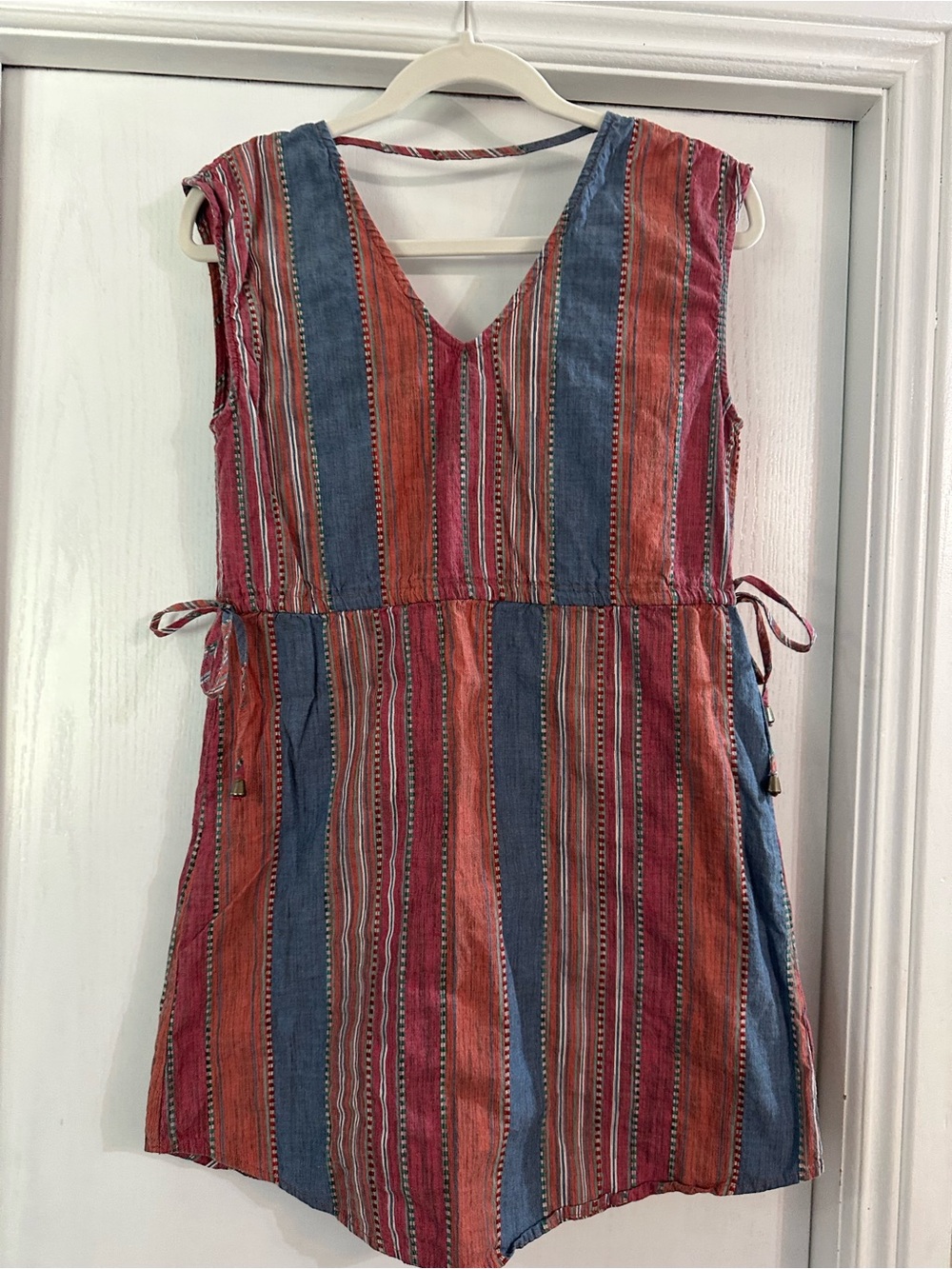 Universal Thread Red-Striped Cream Label Button-Up